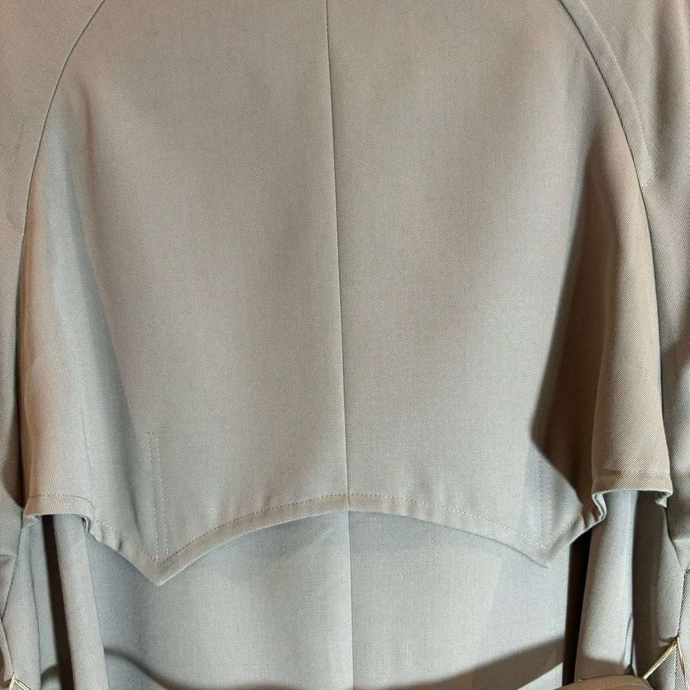 AQUASCUTUM SZ 6 UK Wool Raglan Sleeve Back Slit Belt Trench Coat with Pockets - Picture 13 of 14